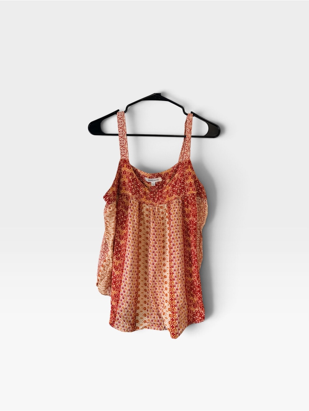 🍂 Rose + Olive Red Boho Floral Medallion Tank Top